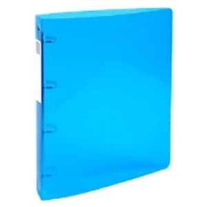 Exacompta Ring Binder Iderama 51772E Polypropylene A4 4 ring 15mm Light Blue Pack of 10