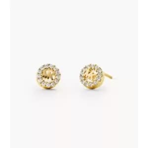 Michael Kors Womens 14K -Plated Sterling Silver Logo Studs - Gold