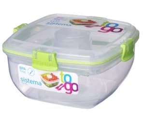 Sistema Square 1.1 litre Salad to Go Box Pink