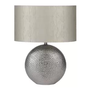 Silver Dot Textured Ceramic Table Lamp