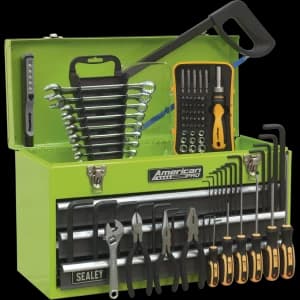 Sealey American Pro 3 Drawer Tool Chest + 93 Piece Tool Kit Green