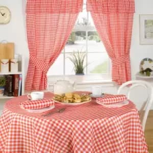 Molly Gingham Check Tablecloth, Red, 52 x 52" - Emma Barclay