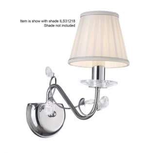 Wall Lamp 1 Light Polished Chrome, Crystal (SHADE SOLD SEPARATELY)
