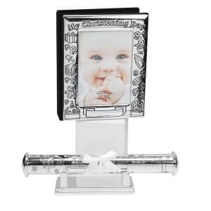 Silverplated Christening Day Frame & Certificate Holder