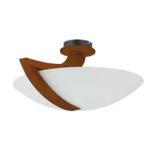 Vinci Bowl Semi Flush Ceiling Light Brown, 54cm, 3x E14