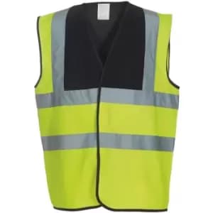 Yoko Adults Unisex Two Tone Class 1 Reflective Jacket (2XL) (Hi Vis Yellow/Black) - Hi Vis Yellow/Black