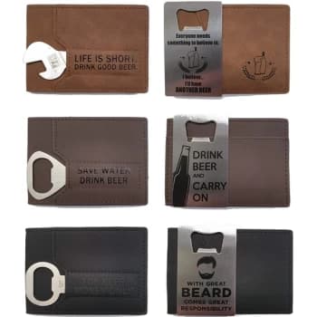 Wallet with Bottle Opener 6 Designs (One Random Supplied)