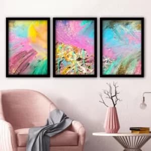 3SC193 Multicolor Decorative Framed Painting (3 Pieces)