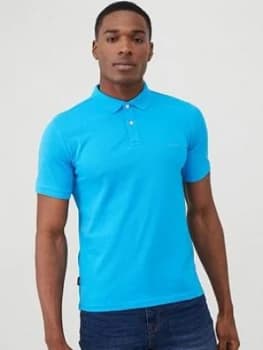 Superdry Classic Micro Lite Pique Polo Shirt - Electric Blue, Electric Blue, Size S, Men