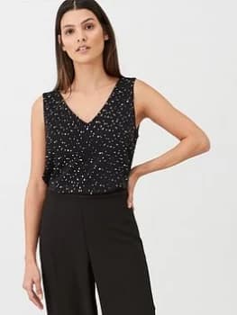 Wallis Stardust Sequin Cami - Black Size M Women