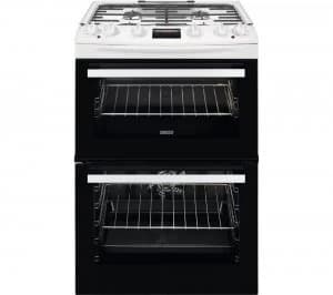 Zanussi ZCK66350WA Double Oven Dual Fuel Cooker