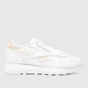 Reebok White & Pink Classic Leather Trainers