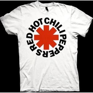 Red Hot Chili Peppers - Red Asterisk Mens Large T-Shirt - White