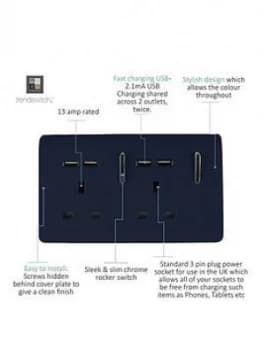 Trendiswitch 2G 13A Skt. 4X2.1Mah USB Navy