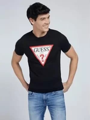 Guess Jeans Original Logo T Shirt, Jet Black Size M Men