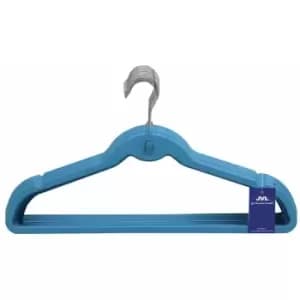 Simple Range Plastic Space Saving Hangers, Teal, Pack of 60 - JVL