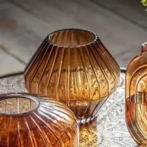 Crossland Grove Pescara Tapered Vase Brown 230X230X200Mm Brown