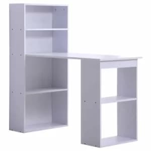 Bijou Computer Desk with Bookshelf 120cm, White