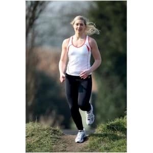 PT Ladies Running Vest White/Sun Orange 10 (34")