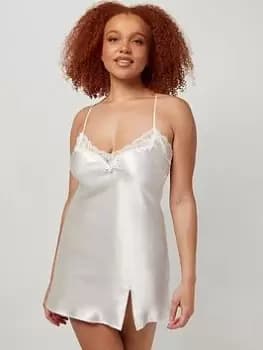 Boux Avenue Maisie Chemise - Ivory, Ivory, Size 10, Women