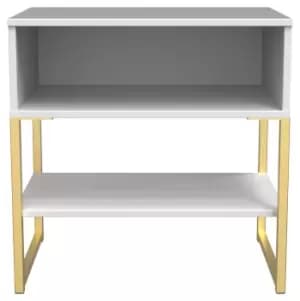 Messina 1 Drawer Open Bedside Table - White