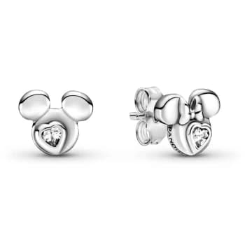 Pandora Disney Mickey Mouse & Minnie Mouse Silhouette Stud...