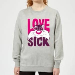 Looney Tunes Love Sick Sylvester Womens Sweatshirt - Grey - L
