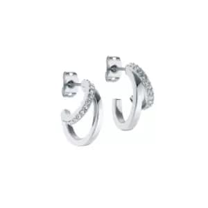 Ted Baker Ladies Helias Crystal Double Hoop Crystal Earrings