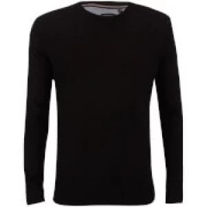 Brave Soul Mens Parse Supersoft Crew Neck Jumper - Black - S