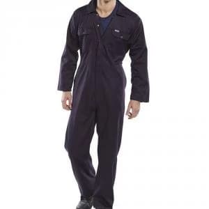 Coverall Basic XXXXL with Popper Front Opening PolyCotton Navy