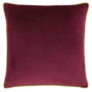 Meridian Velvet Cushion Maroon/Moss