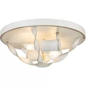 Elstead Quoizel Bradbury Semi Flush Ceiling Light Antique White
