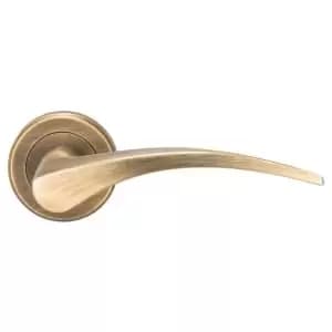 Serozzetta Olivier Antique Brass Round Rose Door Handle - 1 Pair