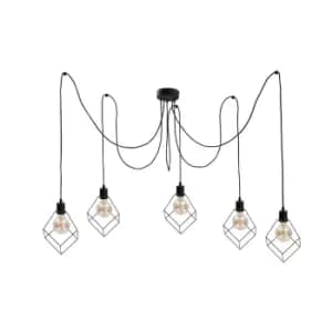 Ruben Cluster Pendant Ceiling Light Black, 5x E27