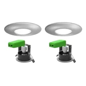 4lite WiZ Chrome Smart Downlight with LED IP65 GU10 WiFi & Bluetooth - Twin Pack