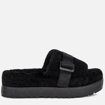 UGG Womens Fluffita Sheepskin Slide Slippers - Black - UK 5