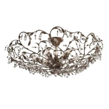Michelan 12 Light Glass & Crystal Ceiling Light Rust