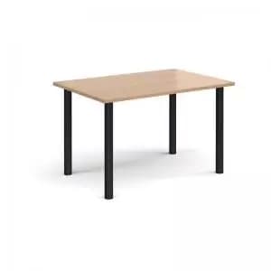 Rectangular Black radial leg meeting table 1200mm x 800mm - beech