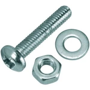 Wickes Machine Screws with Pozi Head Nut and Washer - M4 x 20mm Pack of 10