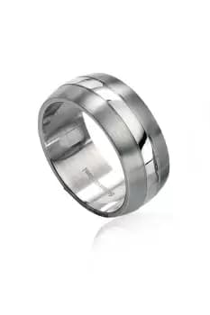 Stainless Steel Brushed & Polished Band Ring