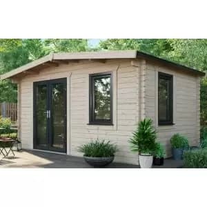 Power Sheds 10 x 14ft Left Hand Door Apex Chalet Log Cabin