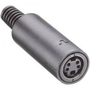 DIN connector Socket straight Number of pins 4 Black Lumberg MJ 3724