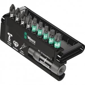 Wera 9 Piece Impaktor Diamond Pozi and Torx Screwdriver Bit Set