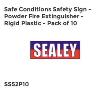 Safe Conditions Safety Sign - Powder Fire Extinguisher - Rigid Plastic - Pack of 10