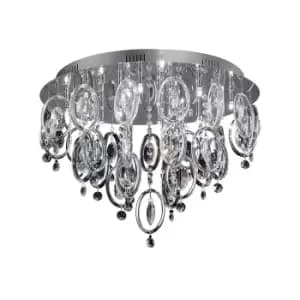 Solana Ceiling 18 Light G4 Polished Chrome/Crystal, NOT LED/CFL Compatible