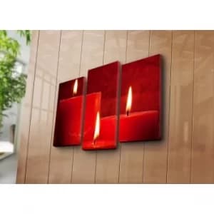 3PATK-59 Multicolor Decorative Canvas Painting (3 Pieces)