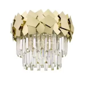 Impex Celine Crystal Laser Cut 5 Light Semi-Flush Gold