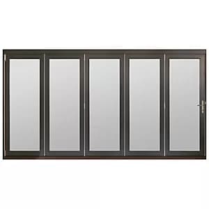 Jeld-Wen Bedgbury Finished Solid Hardwood Patio Bifold Door Set Grey - 2094 x 3594 mm