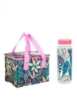 Sass & Belle Variegated Leaves Lunch Bag And Water Bottle