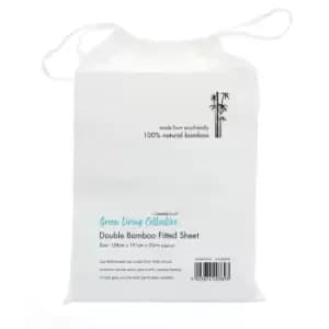 Home & Living Bamboo Fitted Sheet (King) (White) - White